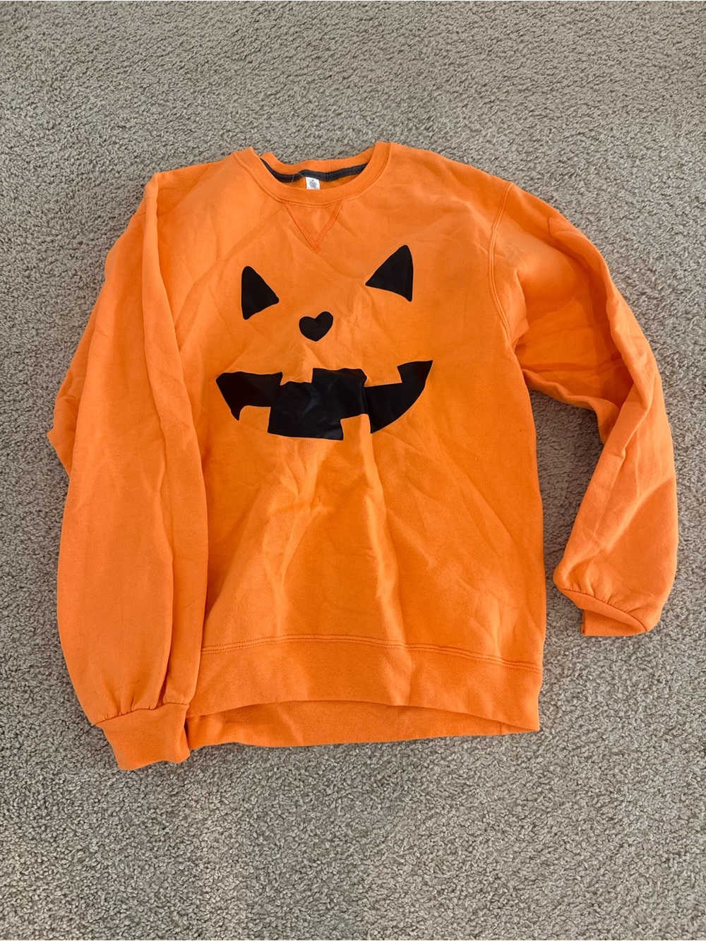 Orange Pumpkin Face Sweatshirt